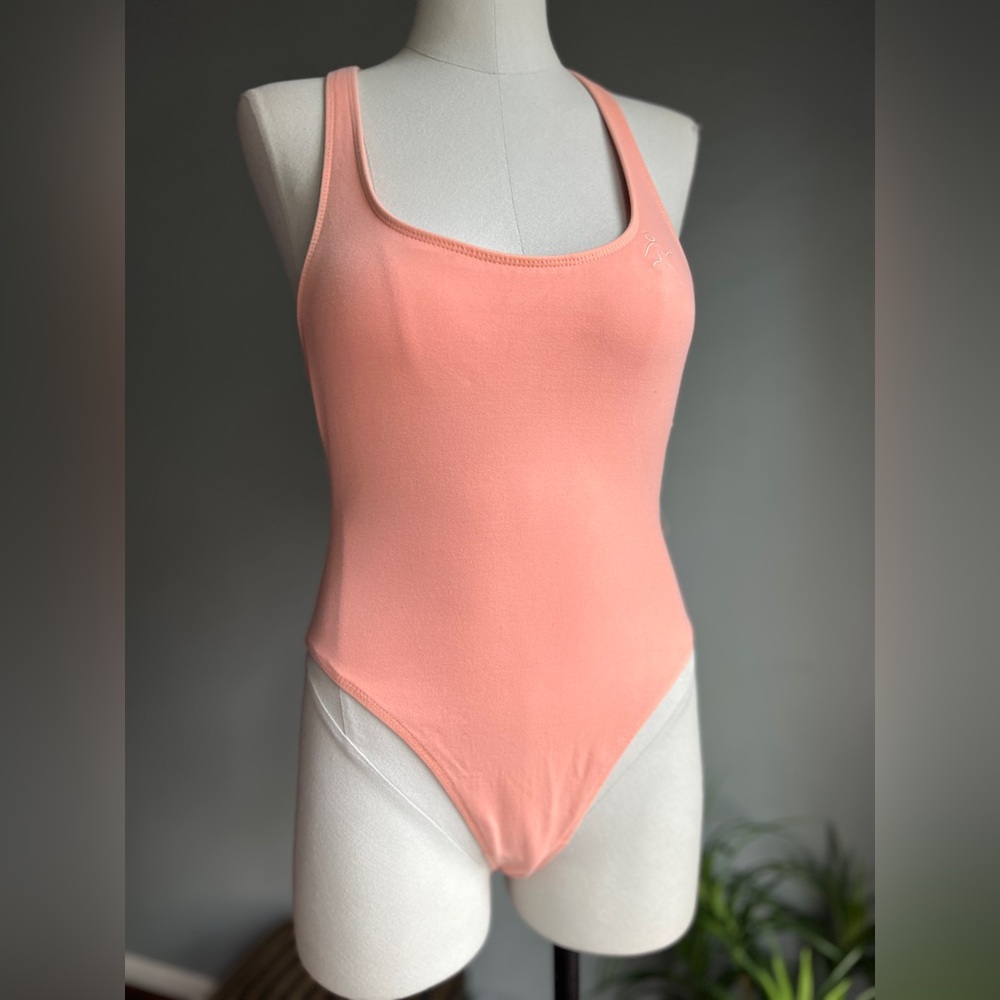 NWT Urban Flex Peach Pink Stretch Bodysuit - Heavy Duty Power Stretch Size Large